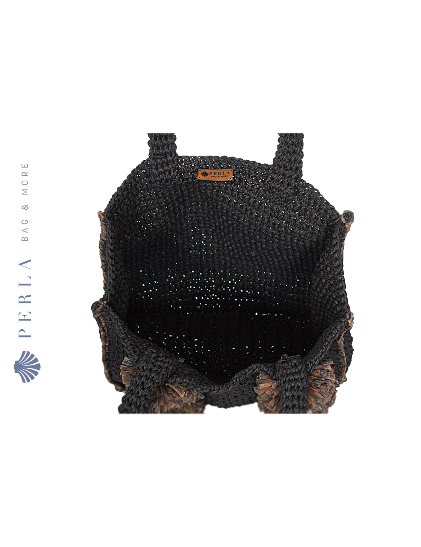 Coral Plaj Çantası-Önden Püsküllü-Siyah - Görsel 3