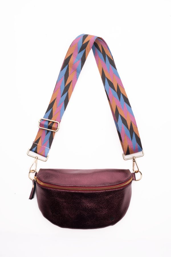 Icon X Omuz Çantası-Kolon Askı-Metalik Bordo